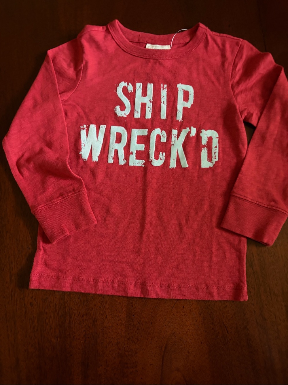 3 Crewcuts Red Long-Sleeve 'Ship Wreck'D' Graphic Tee